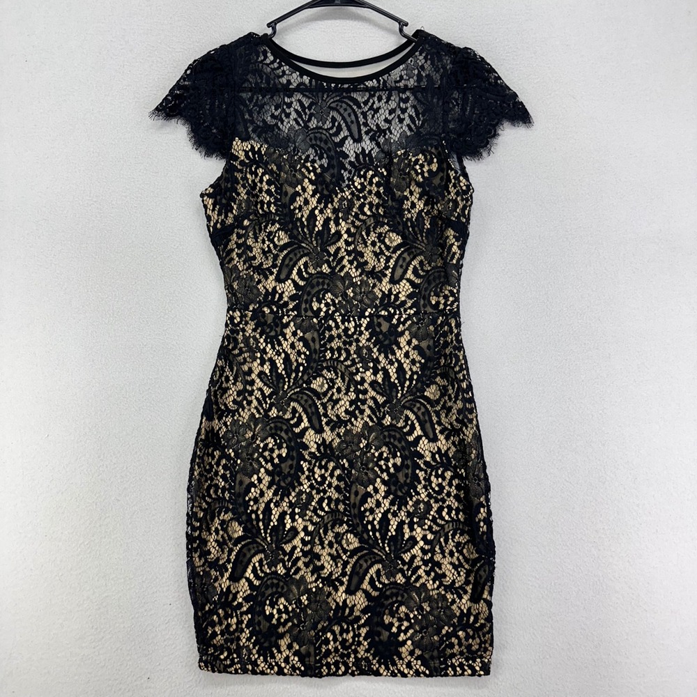 Windsor Dress Womens S Black Lace Short Cocktail LBD Bachlorette Stretch